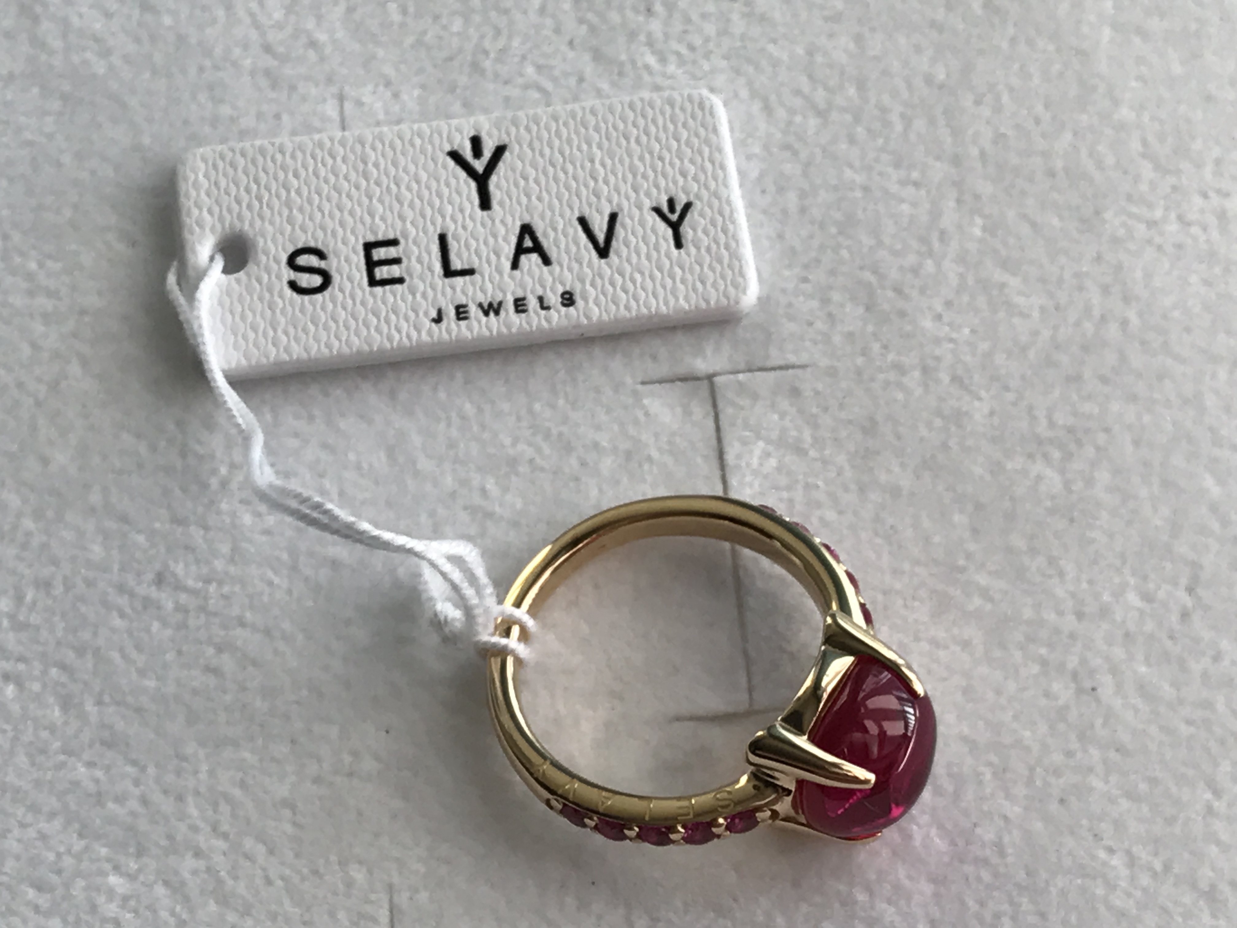 SELAVY’ JEWELS ANELLO SOLITARIO COLLEZIONE BOULE AN101G ROSSO 3